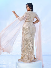 Plus Size Cold Shoulder Beaded Chain Cocktail Dress